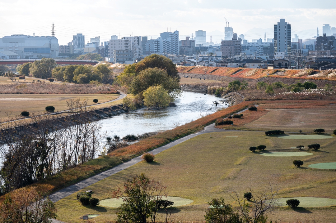 Shot of the Yada River from a pedestrian bridge in Moriyama-ku, Nagoya, Aichi